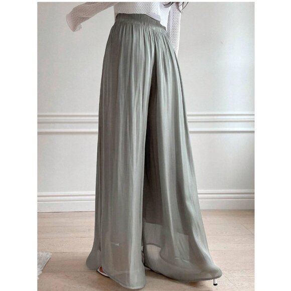 Wide Leg Pant Gray/Green - Picture 2 of 8